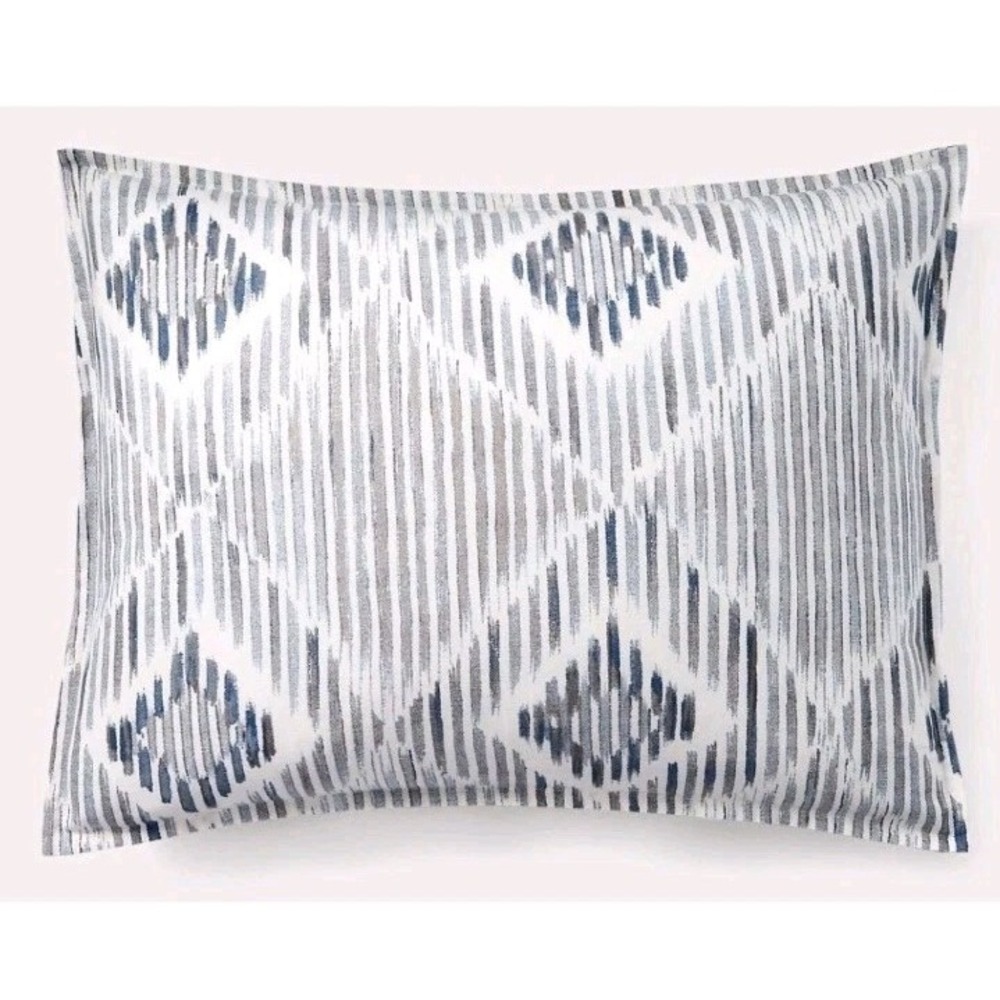 RALPH LAUREN LRL Austin Diamond Aztec Pillow Sham Grey Indigo Blue Standard